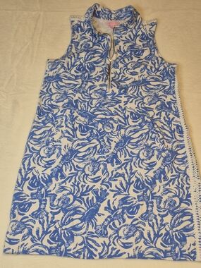 Lilly Pulitzer Blue and White Printed Sleeveless Dress